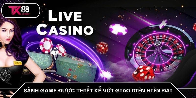 Sảnh game được thiết kế với giao diện hiện đại